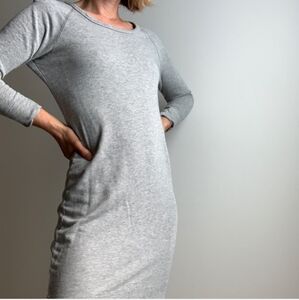 James Perse heather gray raglan sweatshirt dress